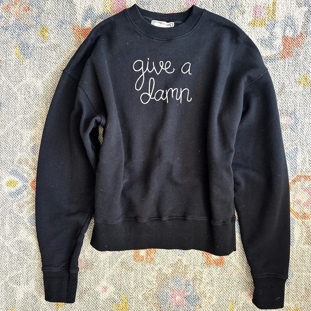 lingua franca give a damn sweatshirt